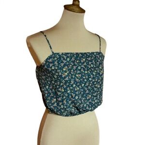 Feminine floral crop tank top